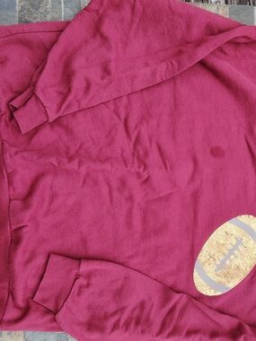 Sequin Football Maroon Sweatshirt